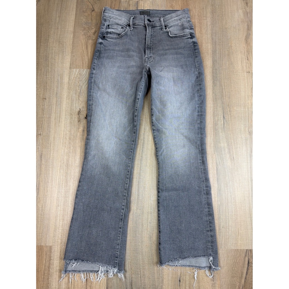 Mother The Insider Crop Step Fray Jeans Barely There Grey Size 26